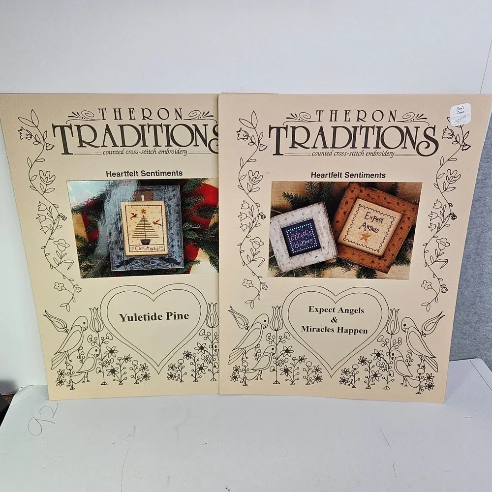 Theron‎ Traditions Yuletide Pine Xmas Expect Angels Cross Stitch Patterns Lot 2